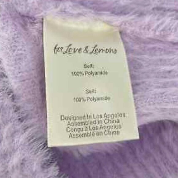 For Love & Lemons Devon Bralette Top Lavender Fuzzy Size M NWT $125 MSRP - Picture 3 of 6